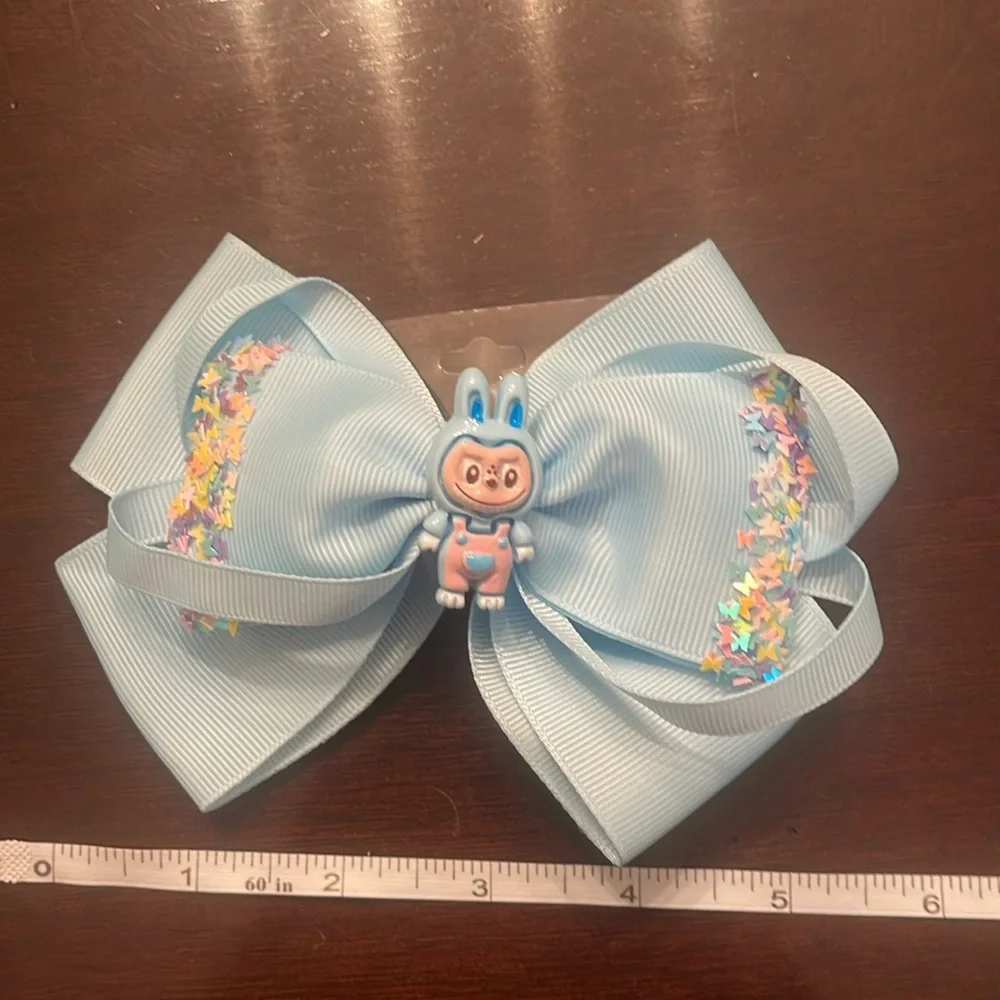Blue Hair Bow labubu monster Charm butterfly glitter Accents new